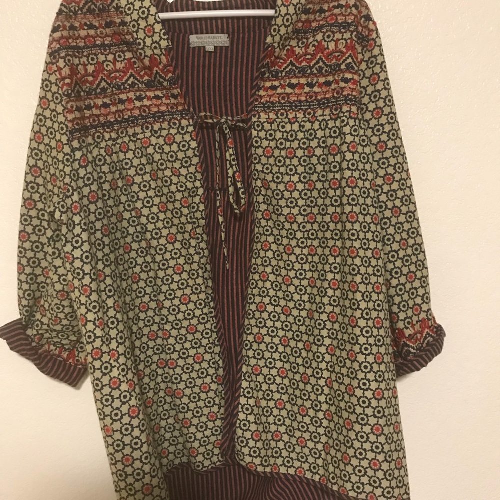 World Market Groovy Front Tie Tunic